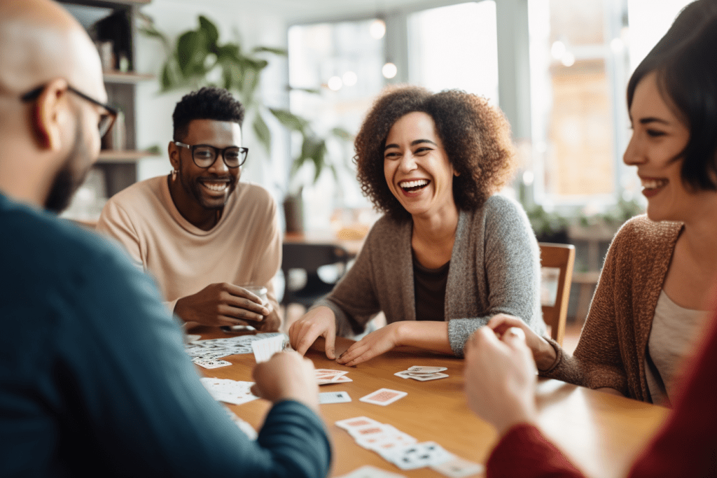 people playing card games socially