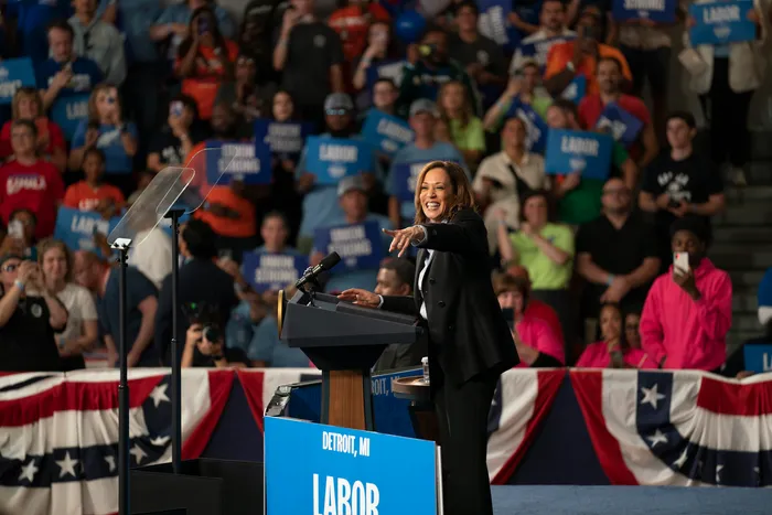 Kamala Harris speaking at rally